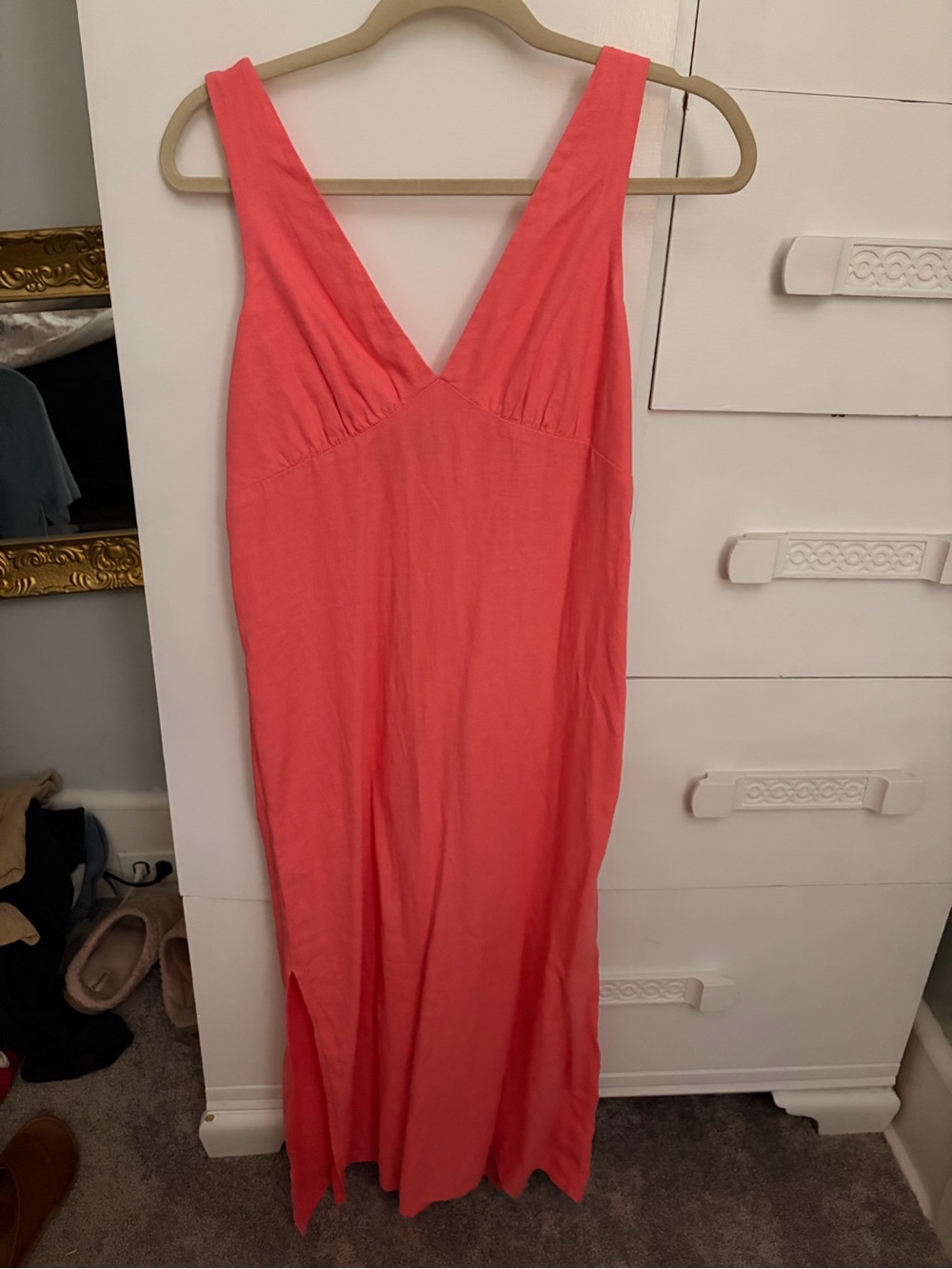 Old Navy Coral V-Neck Maxi Dress